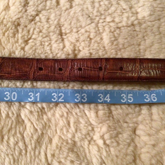 Vintage Hartnell alligator pattern brown leather belt - Picture 10 of 13